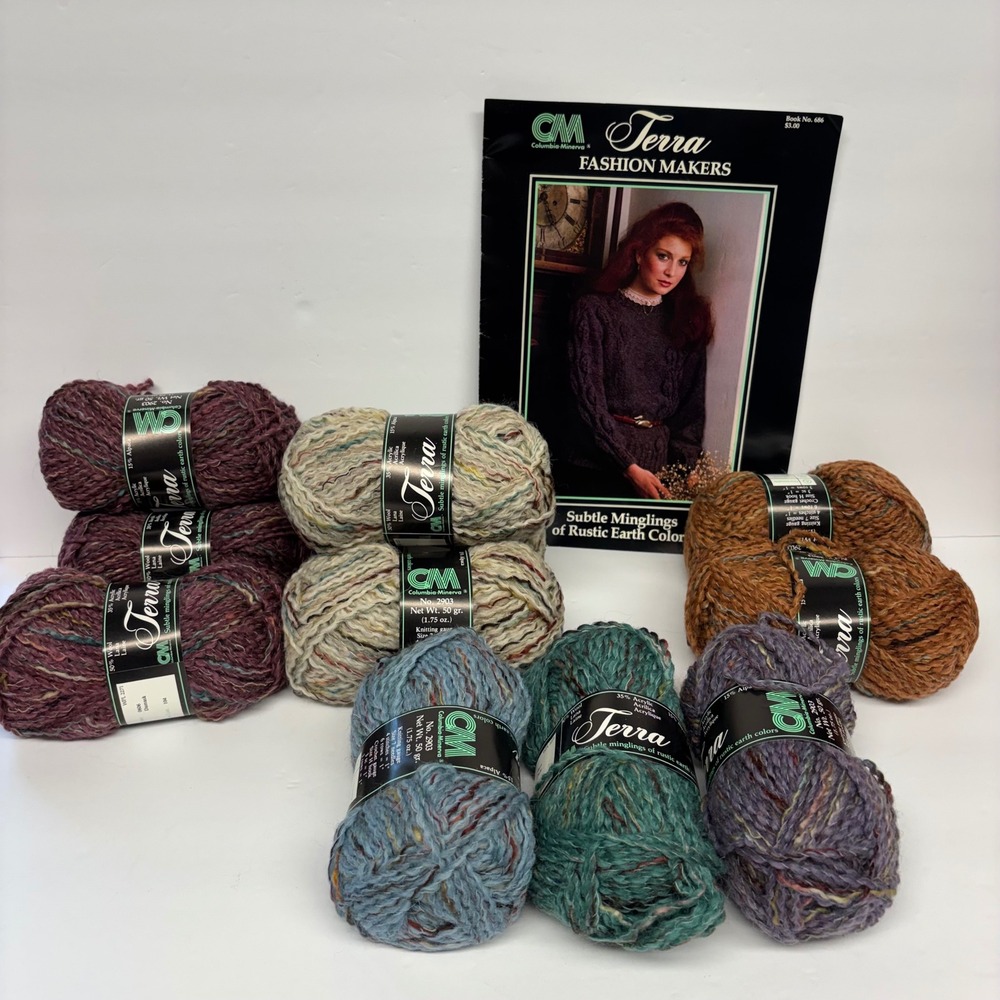 Columbia Minerva Terra Yarn Lot 10 Skeins Wool Alpaca Blend Earth Tones Italy